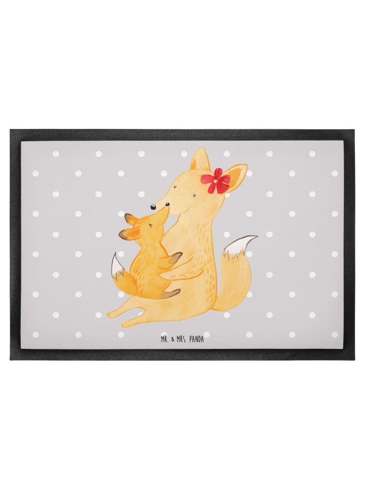 Schmutzmatte Fuchs Mama ohne Spruch in Grau Pastell