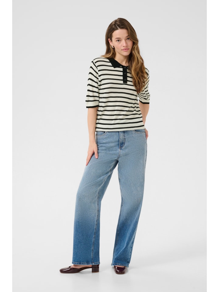Strickpullover KAamalia Loose fit in Chalk/Black Stripe
