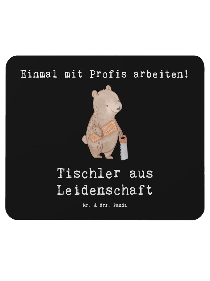 Maus Pad Tischler Leidenschaft mit Spruch in Schwarz