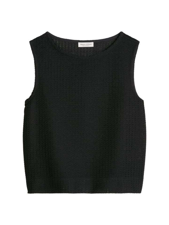 Crochet-Top relaxed in Schwarz