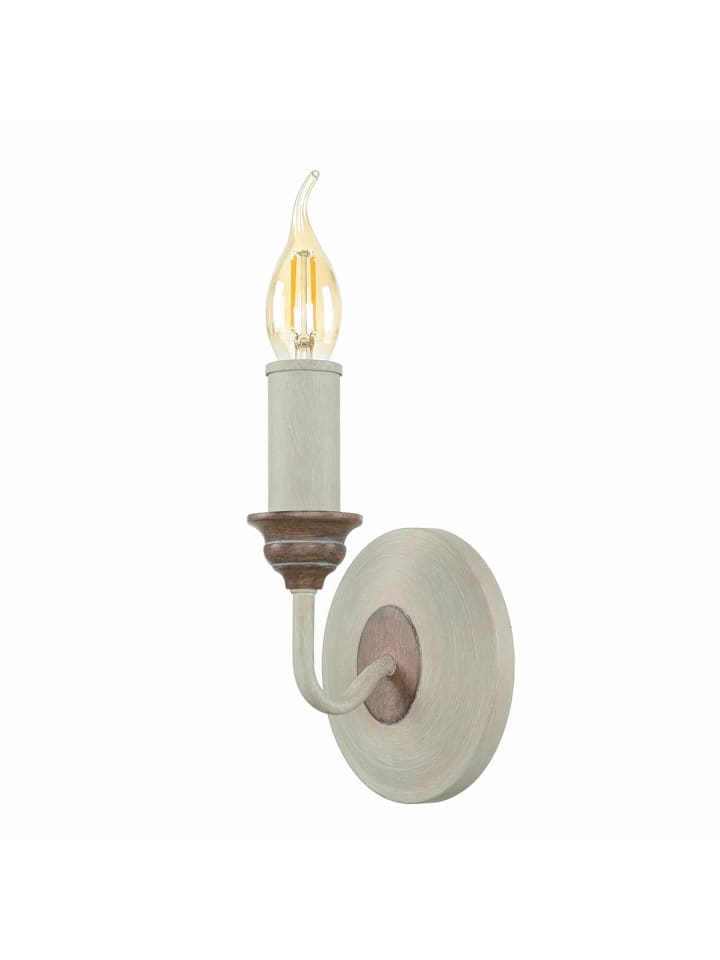 Wandlampe (B)11.4 x (H)19.4 cm in Shabby Weiß Holz