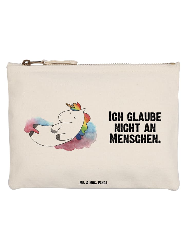 Menschrmäppchen Einhorn Wolke 7 mit Spruch in Weiß