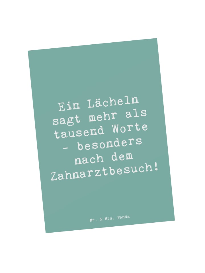 Grußkarte Spruch Zahnärztin Lächeln mit Spruch in Meeresbrise
