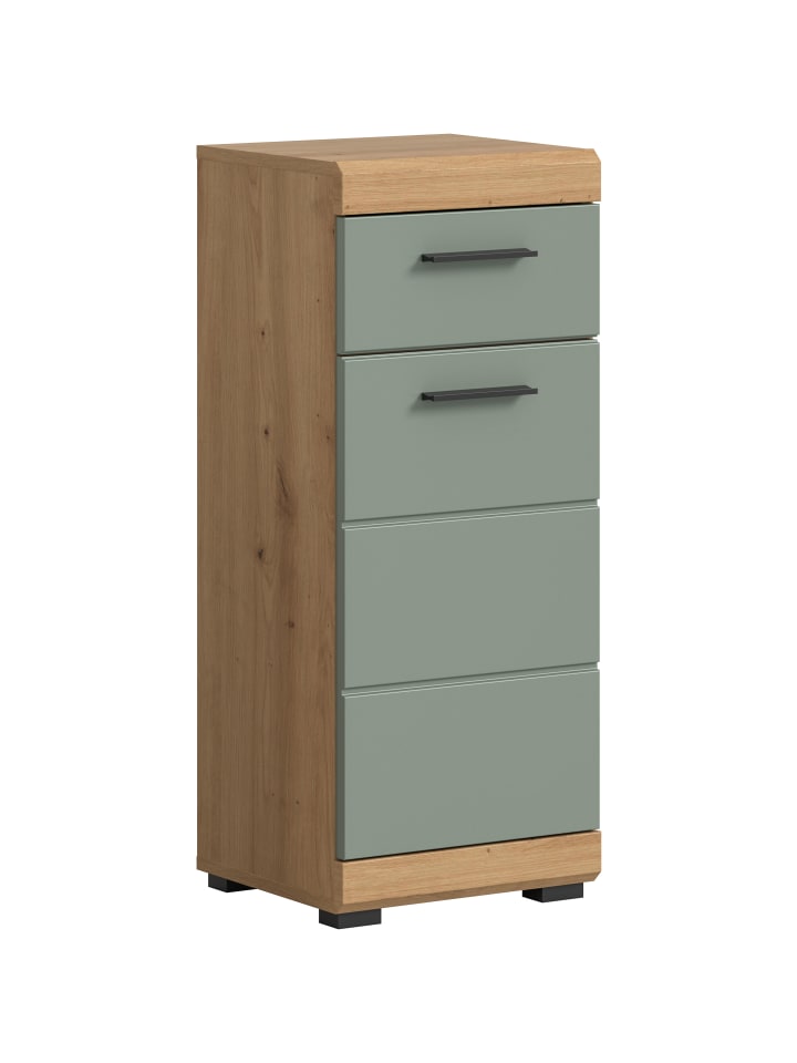 Standschrank in Artisan Eiche/Salbei - (B) 37 x (H) 88 x (T) 31
