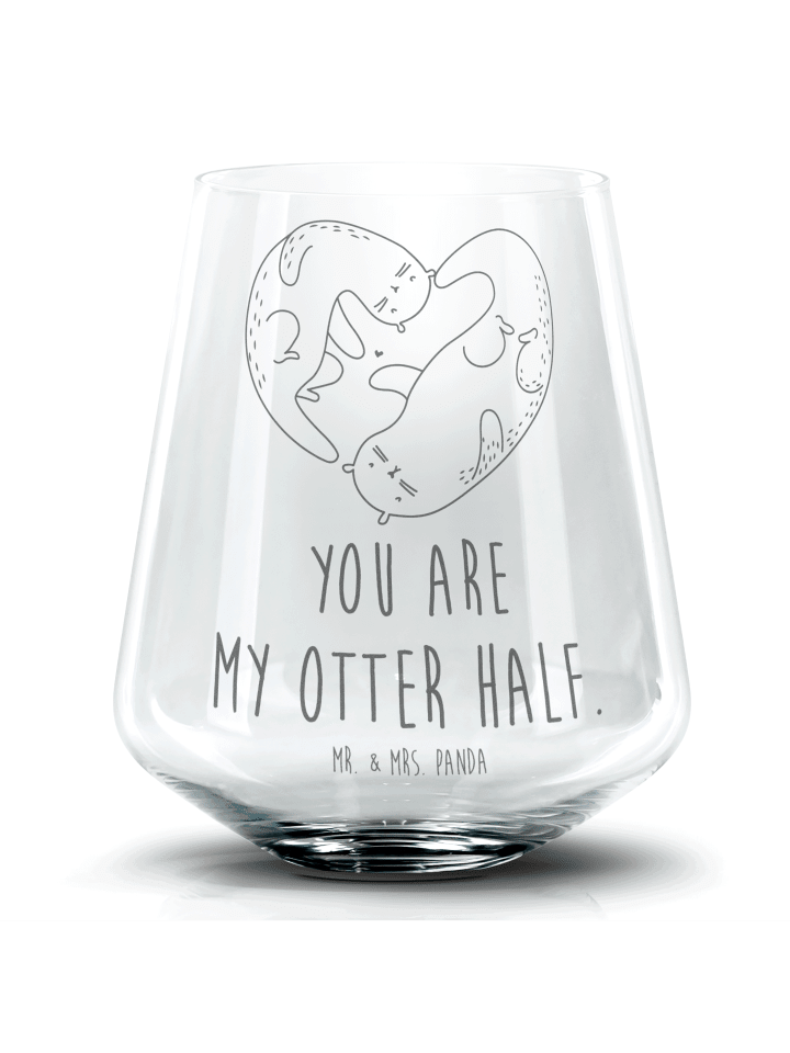 Whiskyglas Otter Herz mit Spruch in Transparent