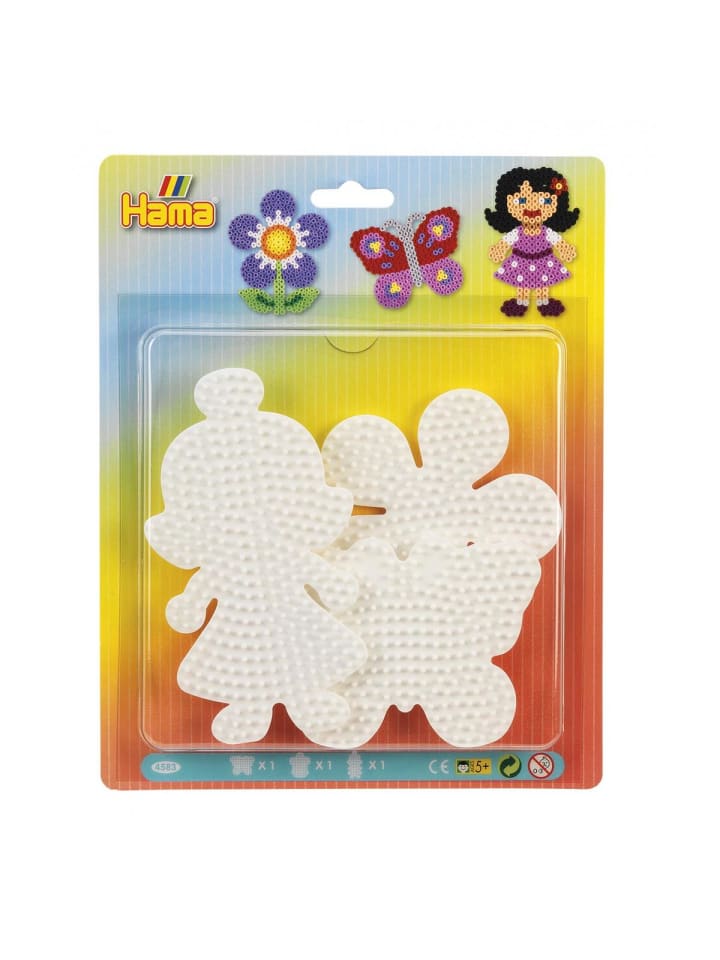 Blister mit 3 Midi-Stiftplatten, Schmetterling, Blume, Puppe - ab 5 Jahren