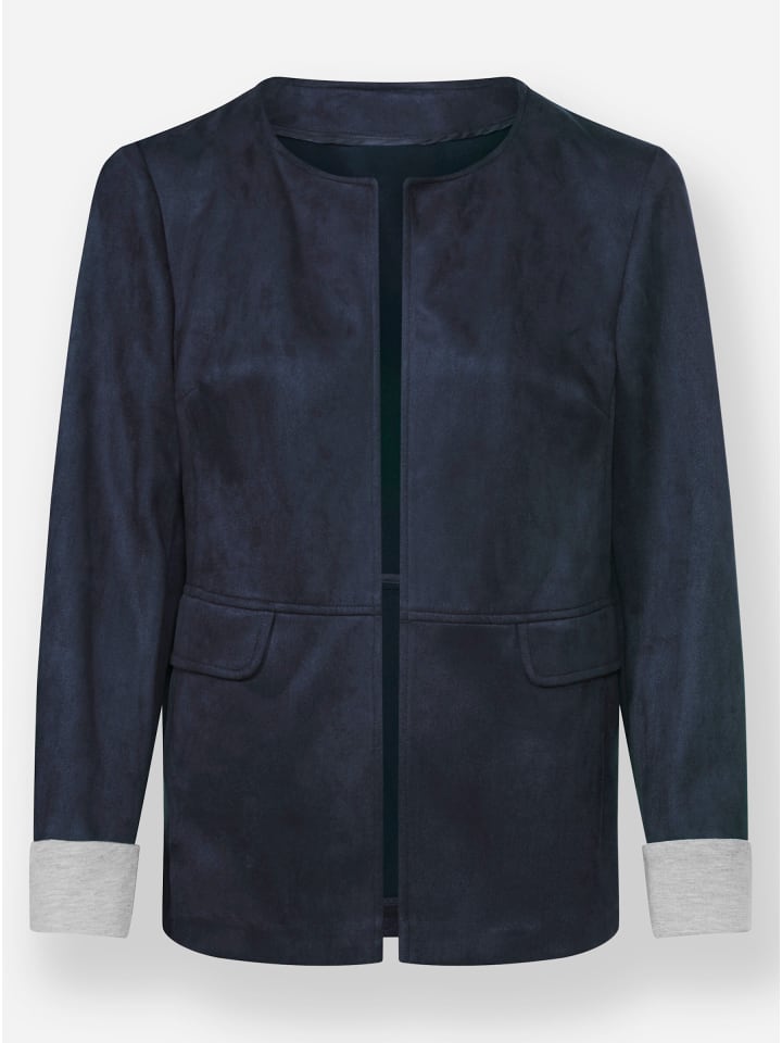 Lederimitat-Blazer in marine