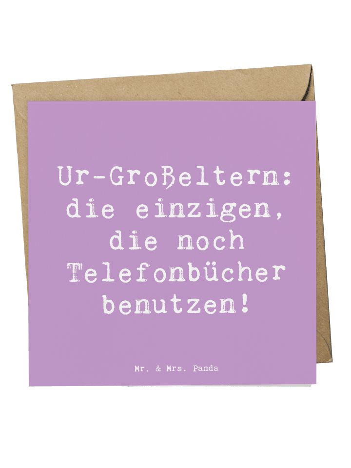 Deluxe Karte Ur-Großeltern Liebe mit Spruch in Lavendeltraum