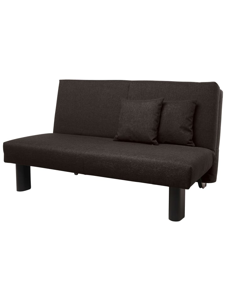 FALTSOFA Kalomira Bezug Flachgewebe Metall schwarz / schoko