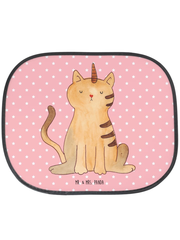 Sonnennetz Einhorn Katze ohne Spruch in Rot Pastell