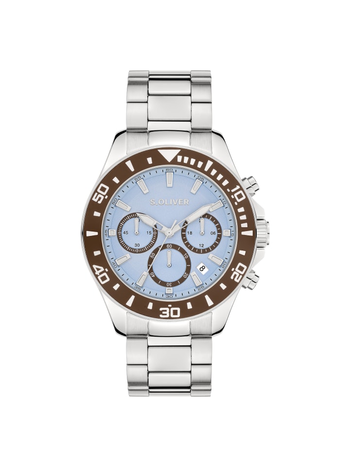 Armbanduhr Solid Chrono in silber