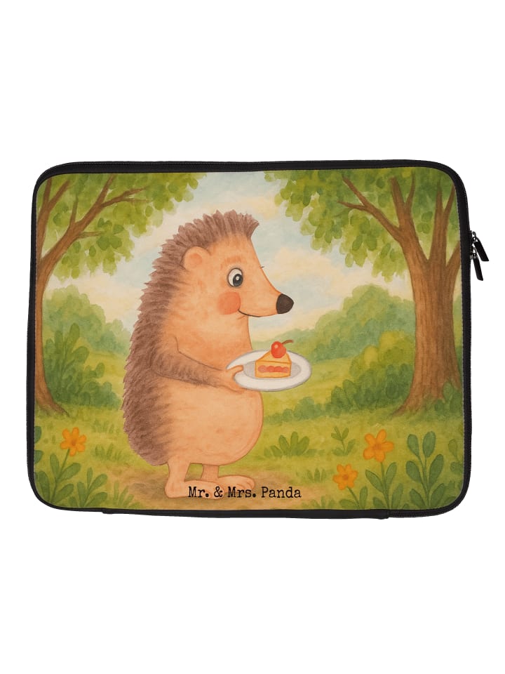 Laptop Tasche Igel Kuchenstück Design ohne Spruch in Weiß