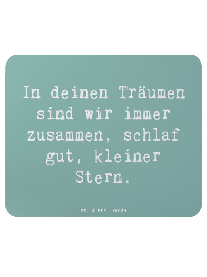 Mouse Pad Spruch Alleine schlafen lernen mit Sp... in Meeresbrise