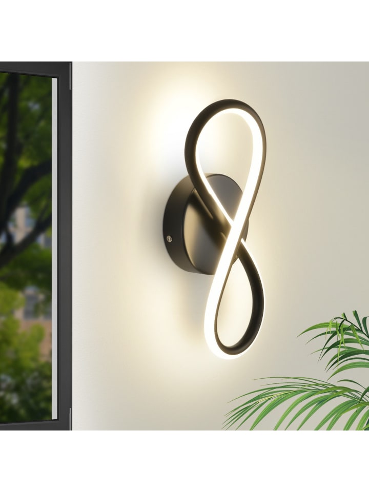 Wandleuchte LED in schwarz 3000K warmweiß Hallampe 7W mit Korridor Cool Design
