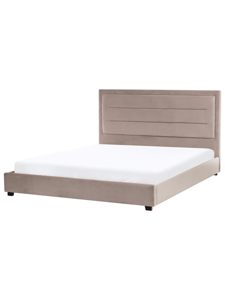 2-tlg Doppelbett ROUEN in Beige/Schwarz