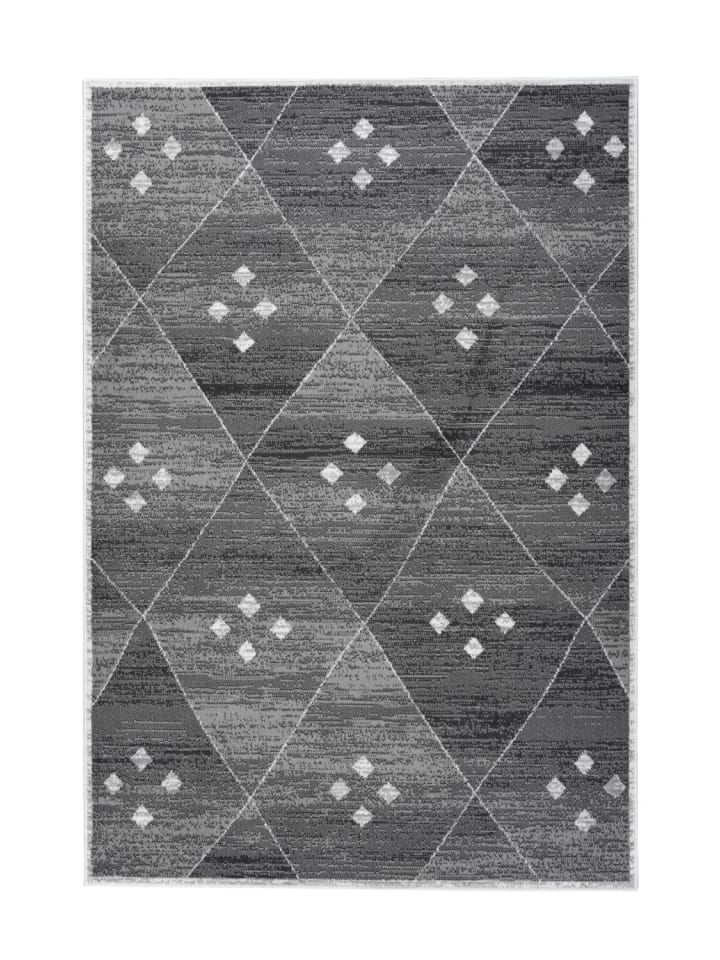 Kurzflor Teppich Valeria 510 in Grau Weiß