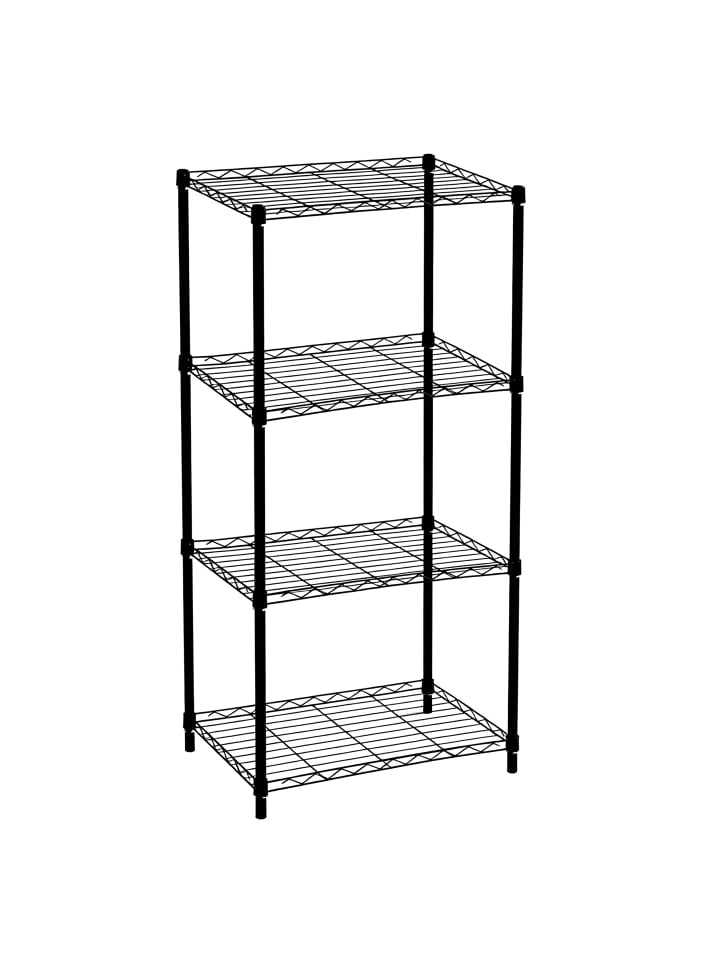 Metallregal in Schwarz - (B)56 x (H)120 x (T)35 cm