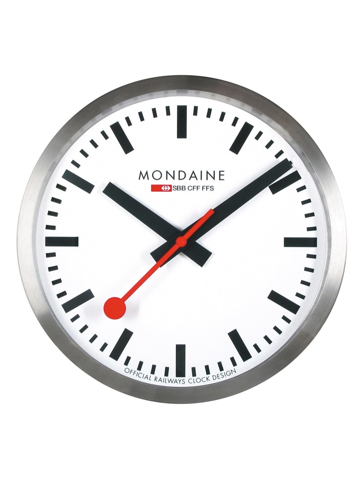 Wanduhr Quarz 25 cm Küchenuhr Silberfarben