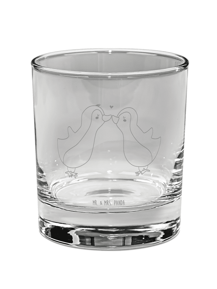 Whiskyglas Pinguin Liebe ohne Spruch in Transparent