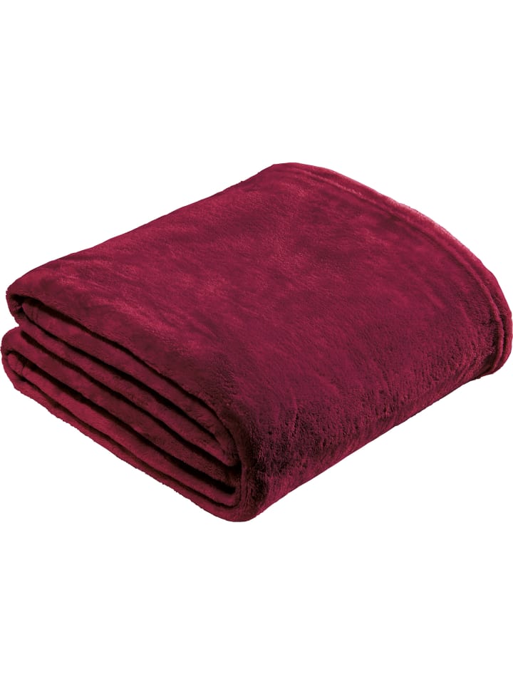 Fleece, Microfaser Wohndecke Amarillo in bordeaux