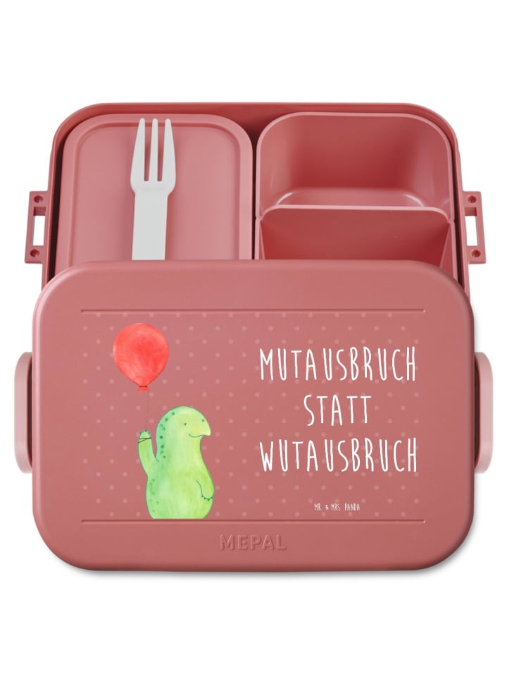 Bento Box Schildkröte Luftballon Motiv mit Spruch in Rot Pastell