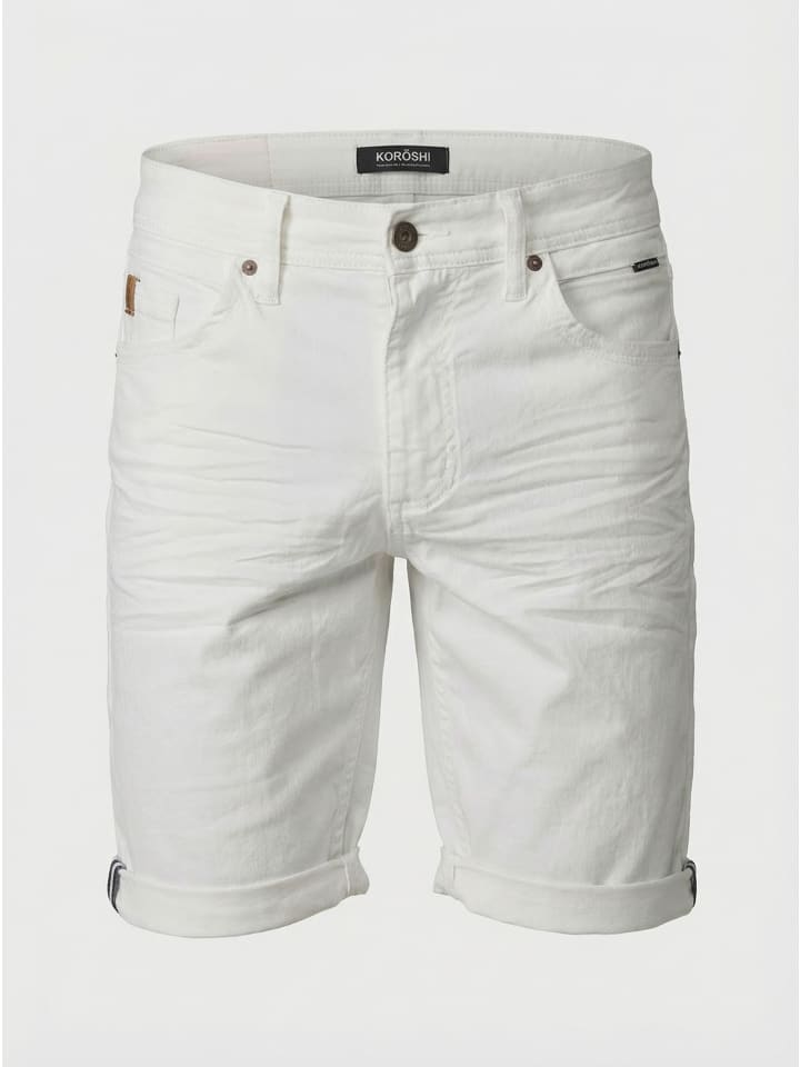 Reguläre farb-baumwoll männer kurze jeans in weiß