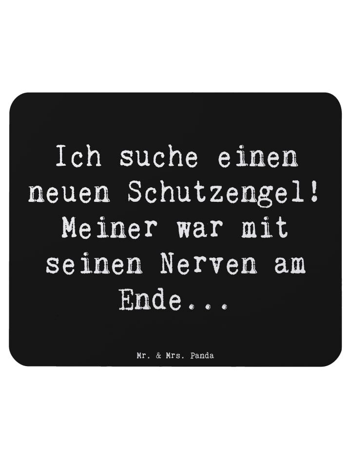 Maus-Pad Spruch Neuer Schutz mit Spruch in Schwarz