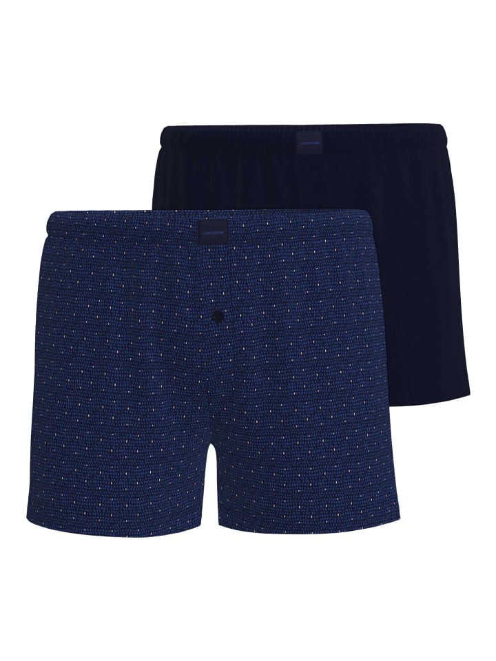 Boxershort 2Er Pack Granada in blau-dunkel-Allover