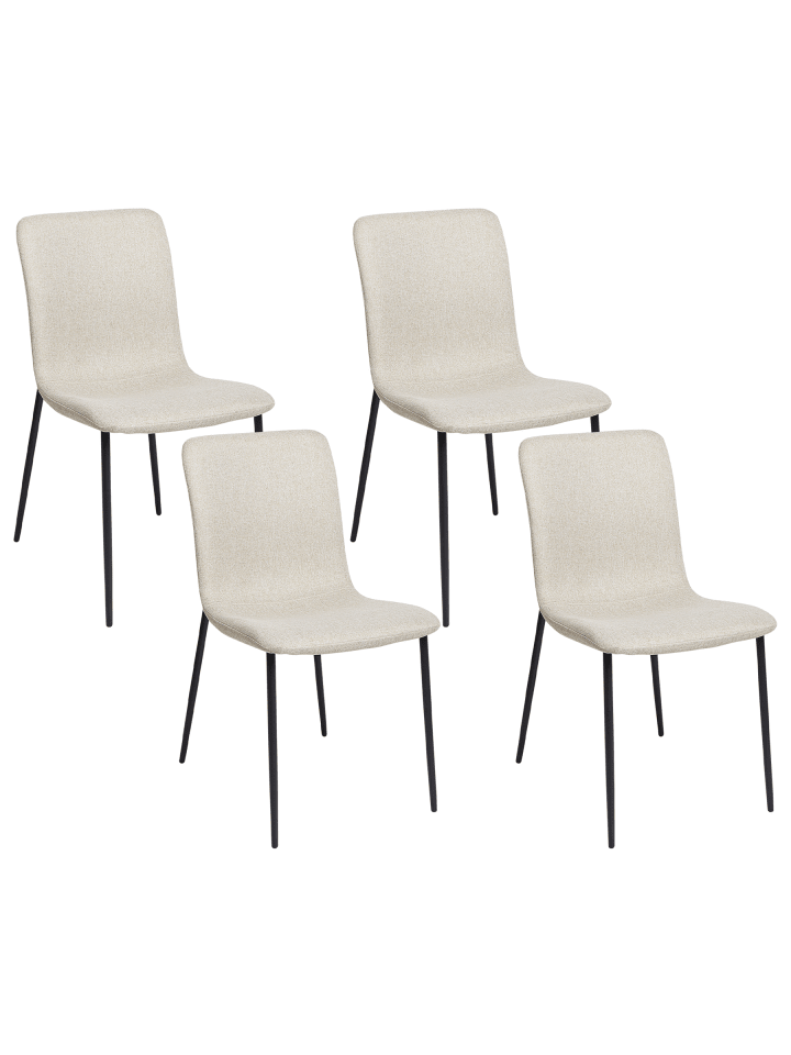 4er-Set Esszimmerstuhl GLENDIVE in Beige/Schwarz