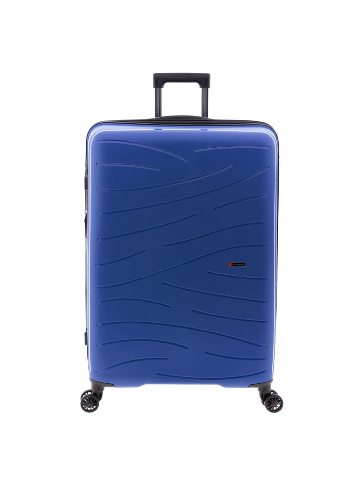 4 Rollen Trolley 74 cm mit Dehnfalte blue