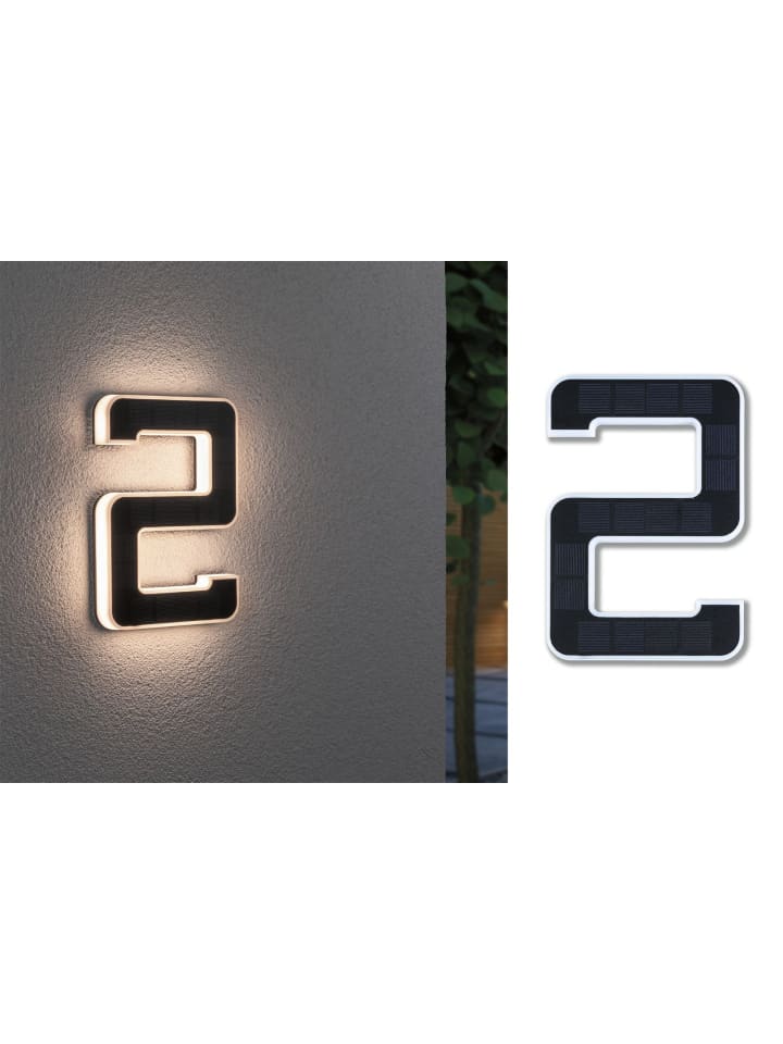 Solar LED Hausnummernleuchte Nummer 2