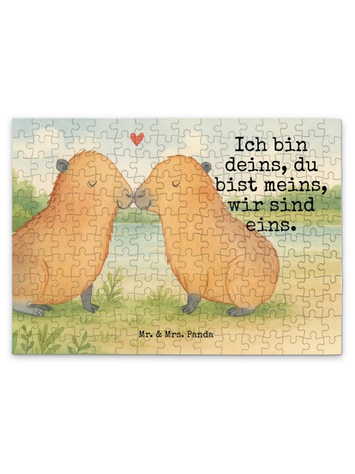 Puzzle Capybara Liebe Design mit Spruch in Weiß