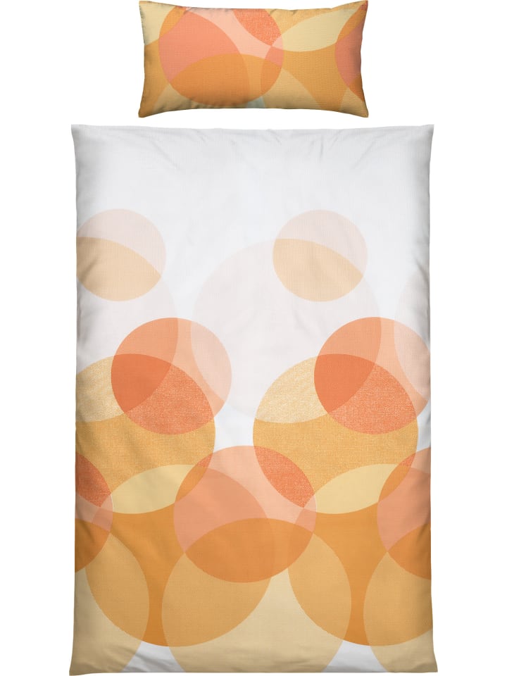 Seersucker Bettwäsche in gelb-apricot