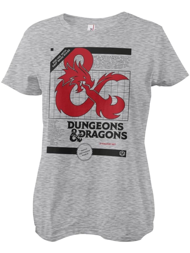Shirt "D&D 3 Volume Set Girly Tee" in Grau