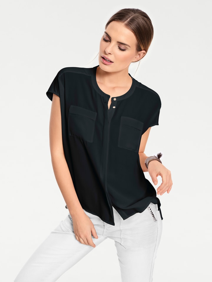 Oversized Bluse in schwarz