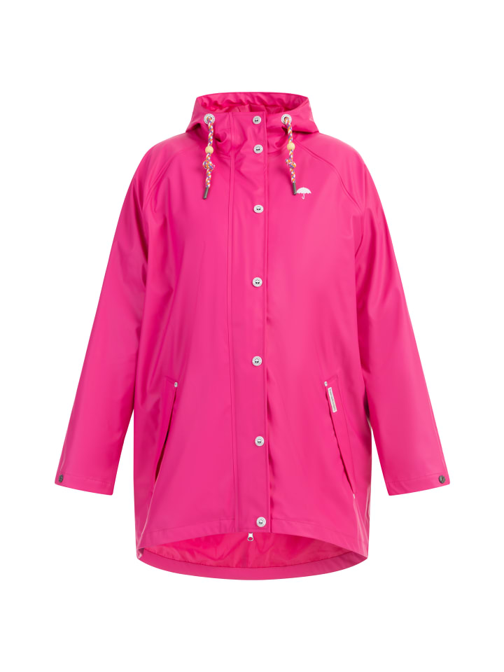 Damen Plus Size Regenmantel in Pink-280