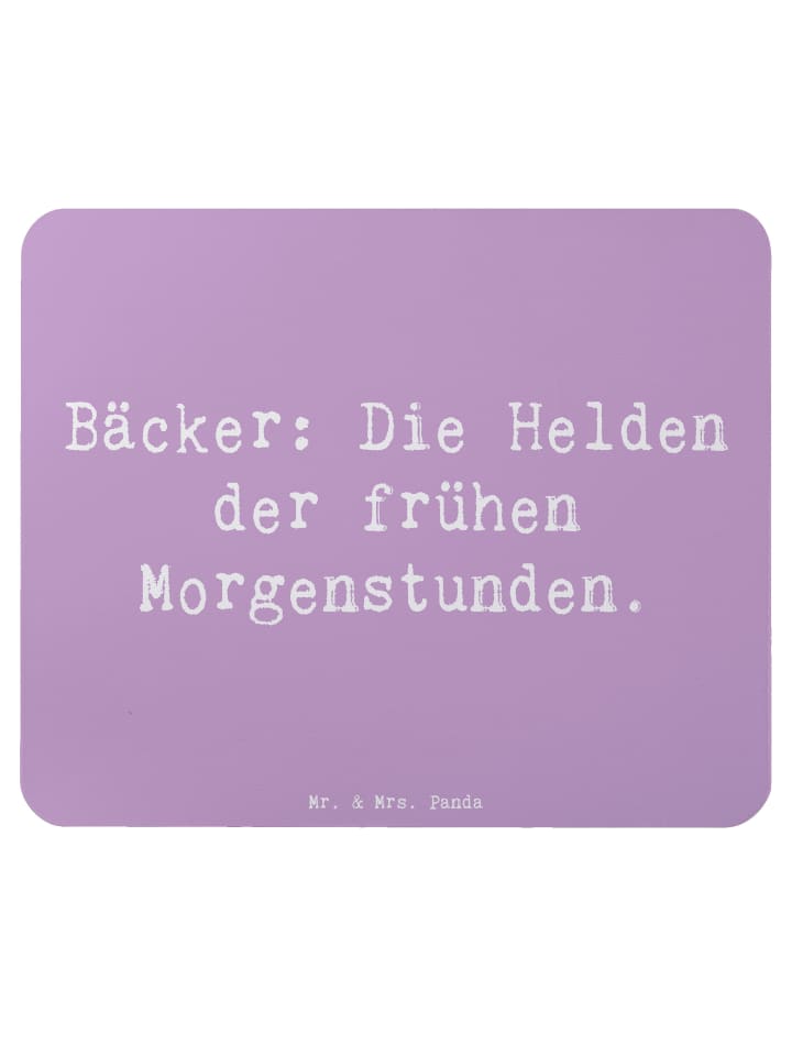 Mouse-Pad Spruch Bäcker Helden mit Spruch in Lavendeltraum