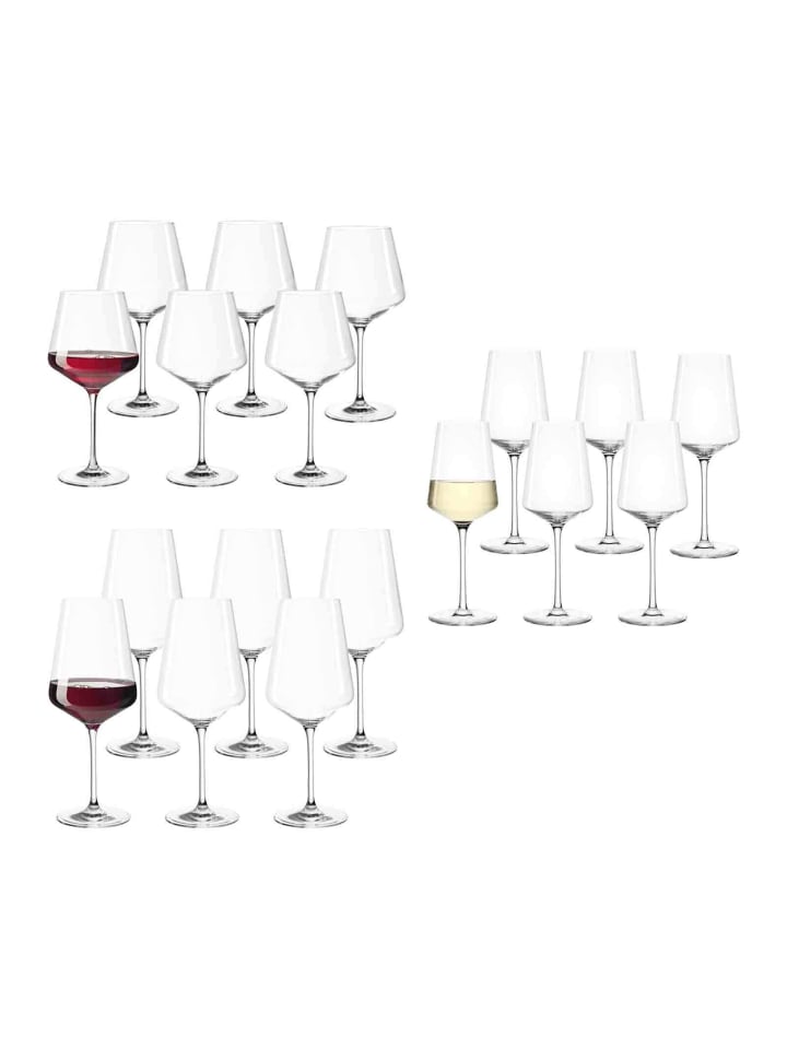 18er Set Wein- und Sektgläser Puccini in Transparent