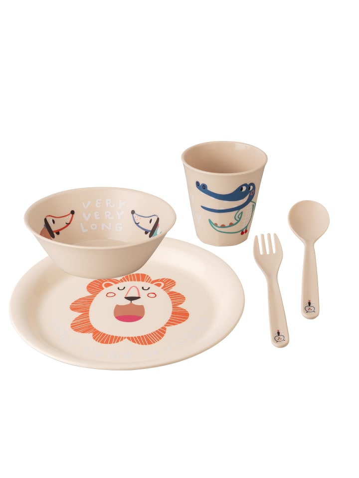 VERY VERY AT HOME - Teller + Schale + Becher + Besteckset in almond