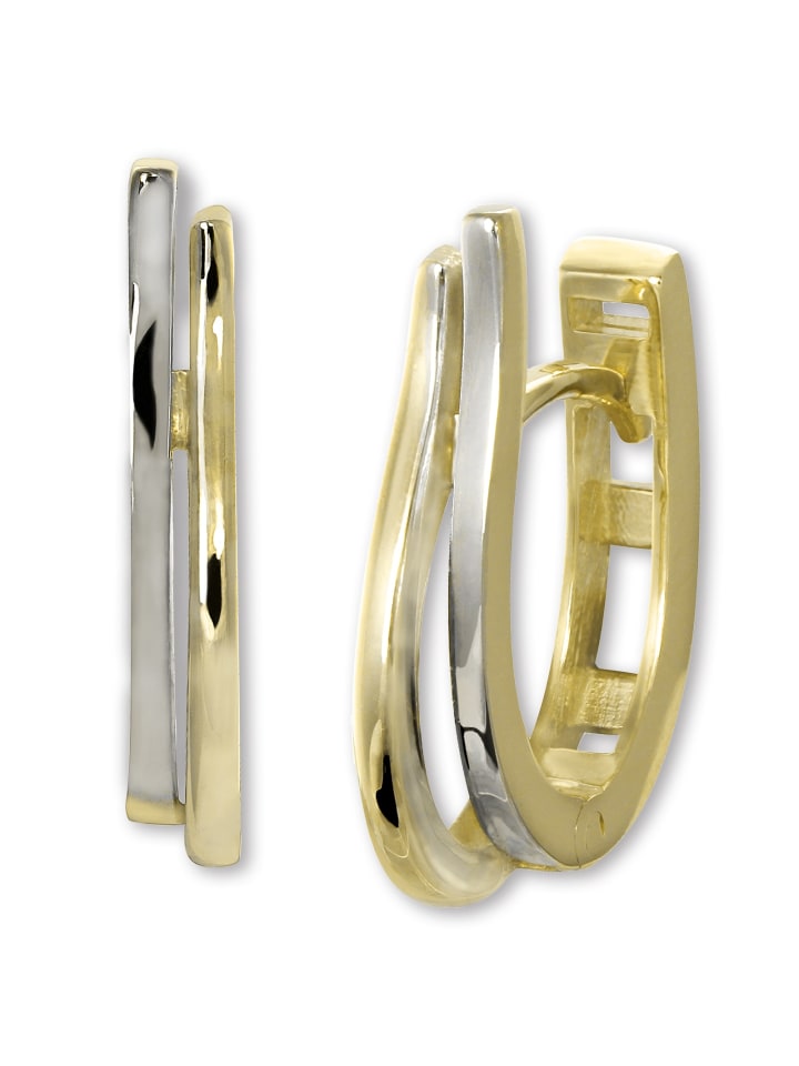Ohrringe Gold 333 Gelbgold - 8 Karat Wellen Creolen