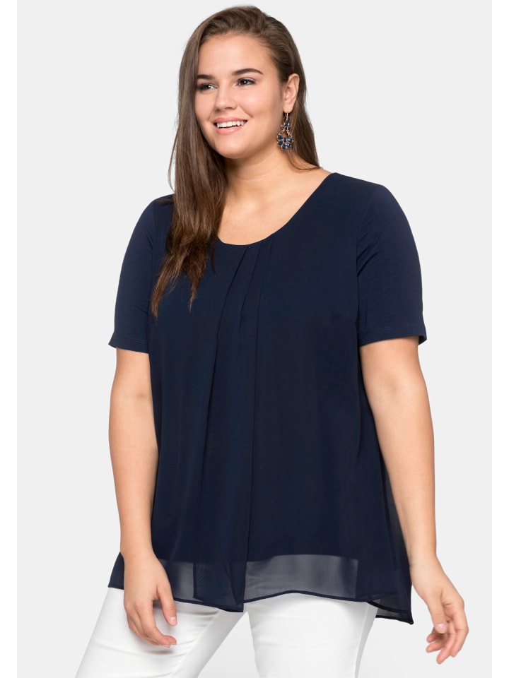 Blusenshirt in marine