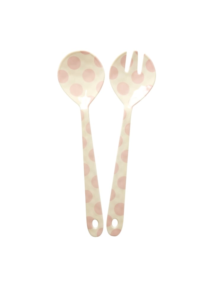 Melamin Salatbesteck - Farbenfrohe Muster in pink