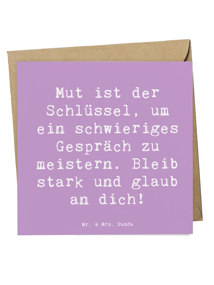 Doppelkarte Spruch Ein schwieriges Gespräch füh... in Lavendeltraum