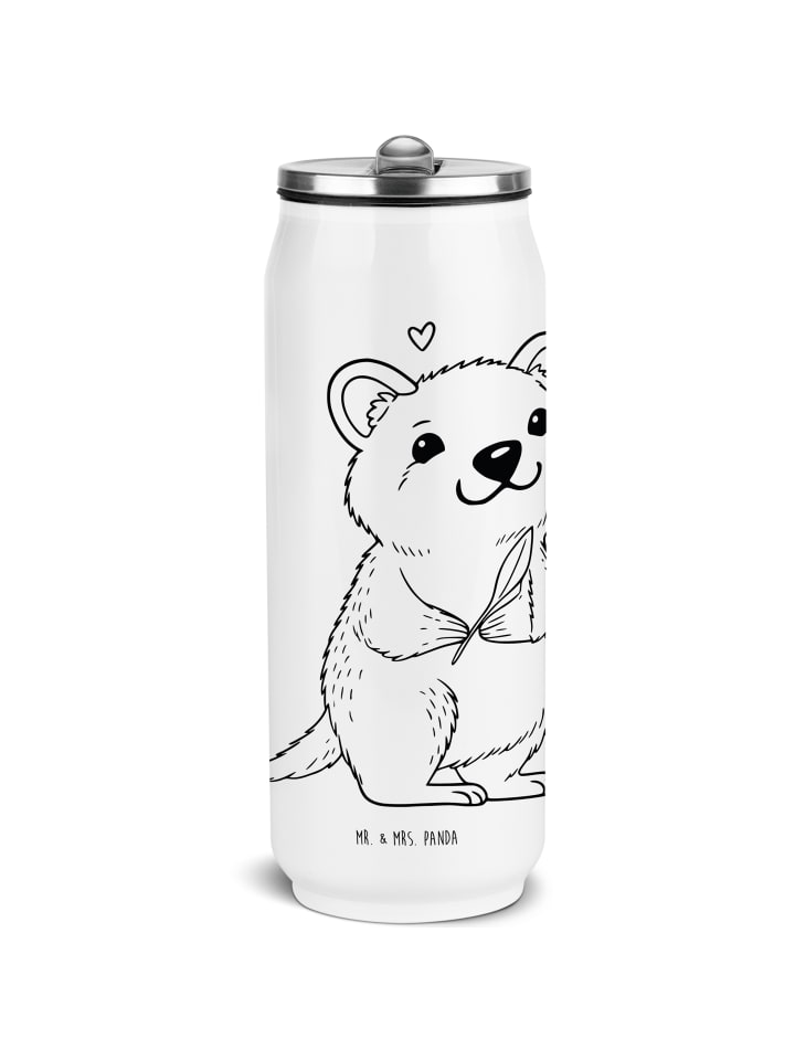 Trinkflasche Quokka Happy ohne Spruch in Weiß