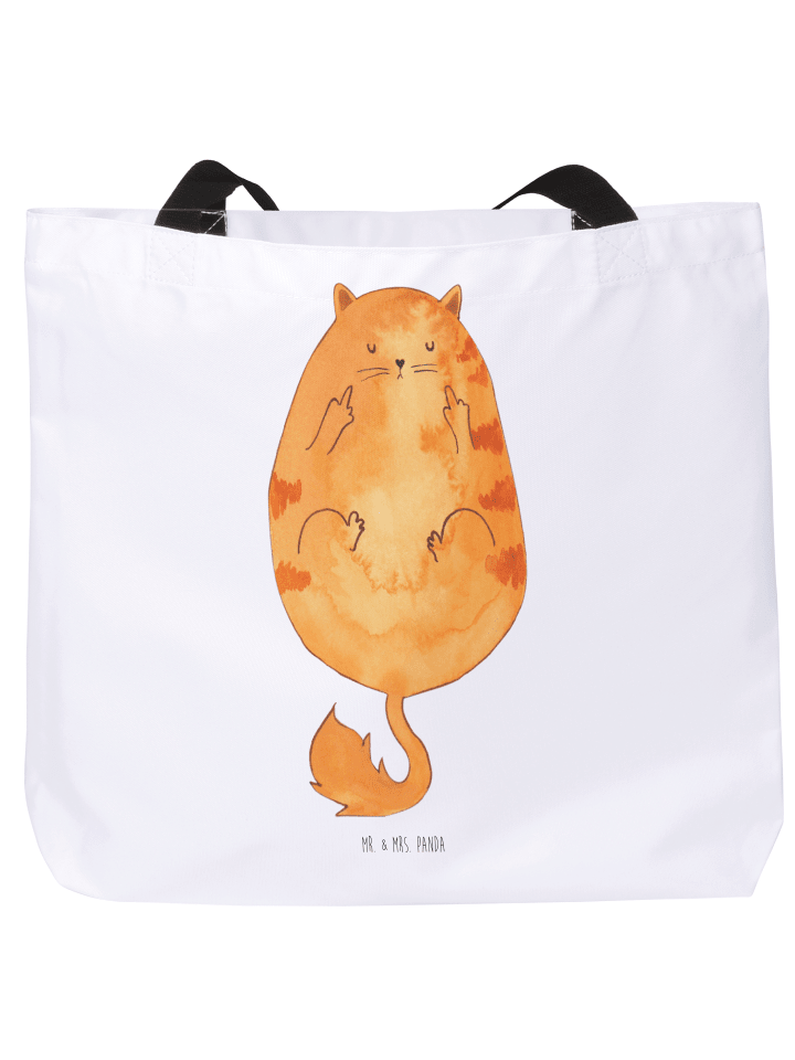 Tote Bag Katze Frühaufsteher ohne Spruch in Weiß