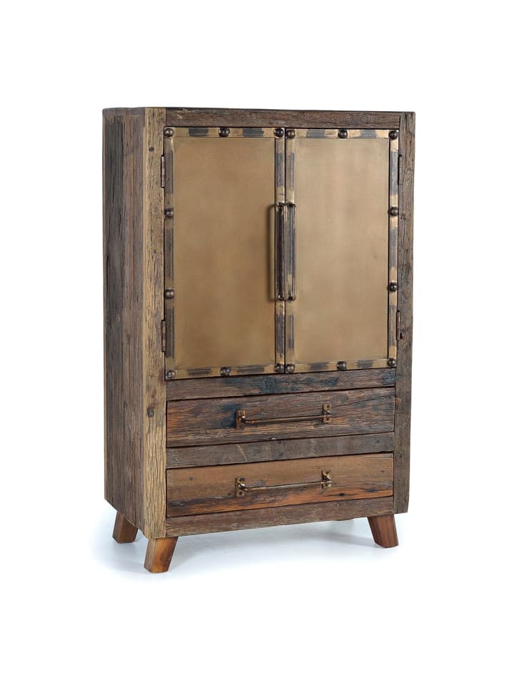 Sideboard aus recyceltem Holz und Metall in Brown