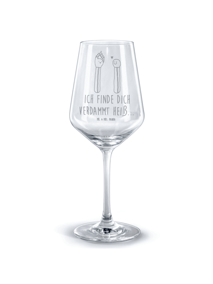 Weinglas Streichhölzer mit Spruch in Transparent