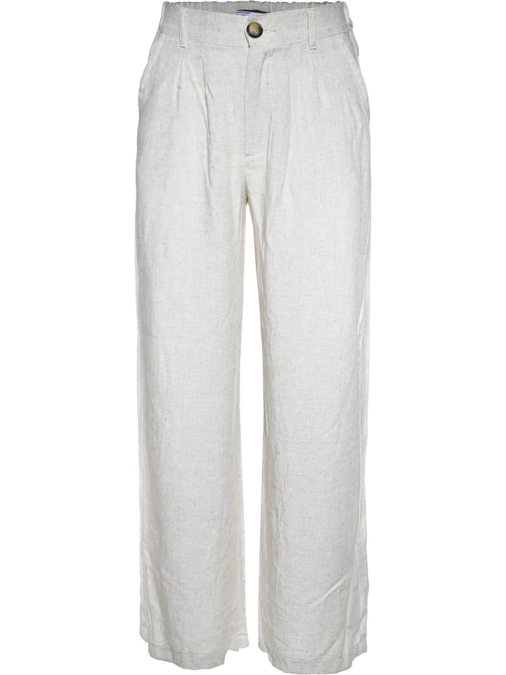 Wide Leg Pant slim fit - schmaler Bund in ecru