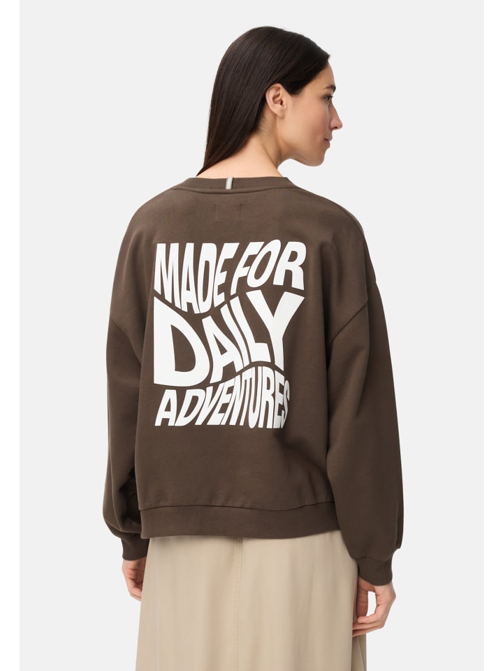 Sweatshirt mit Backprint in Braun