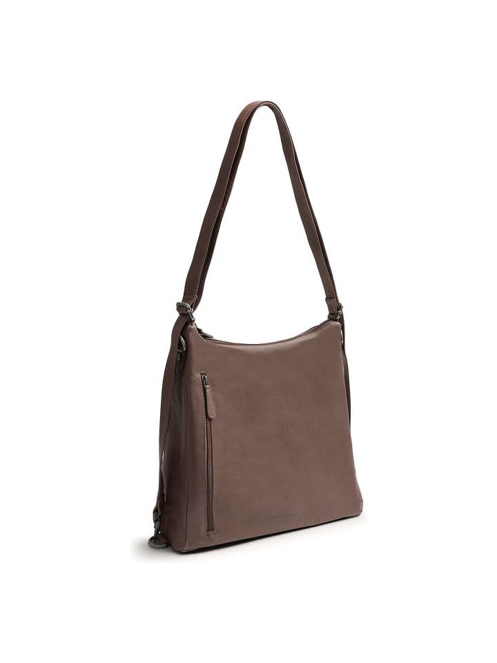 Azura Schultertasche Leder 32 cm dark taupe